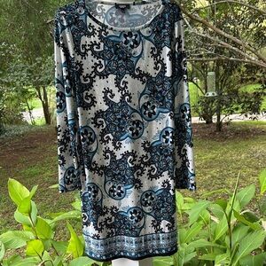 Premise Teal and Blue Patterned Dress